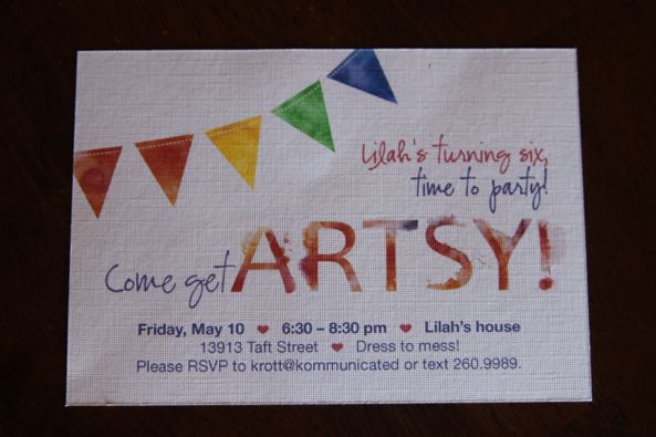 Art party invitation